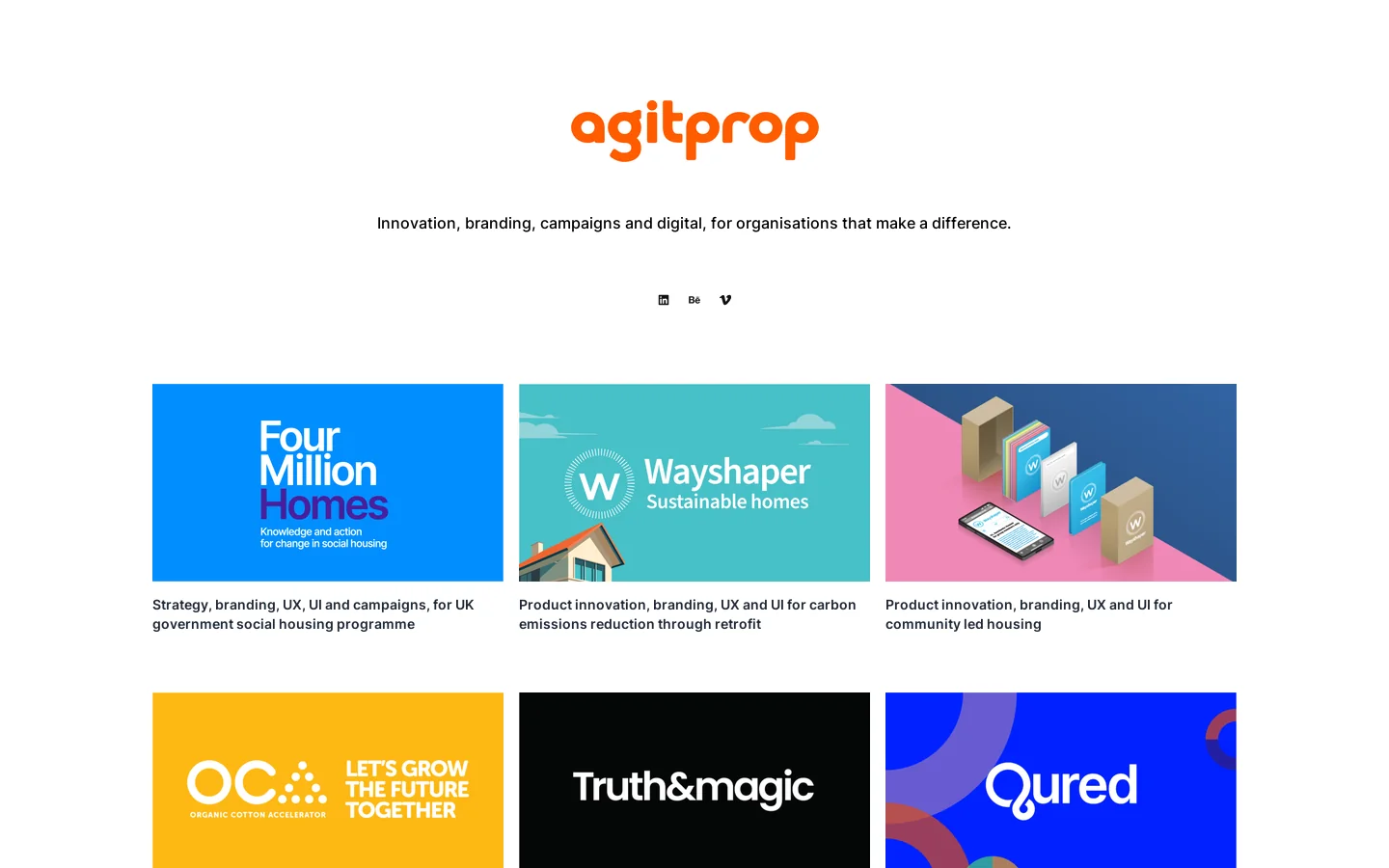 Agitprop Homepage screenshot