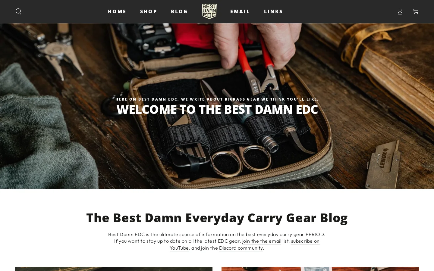 Best Damn EDC Homepage screenshot