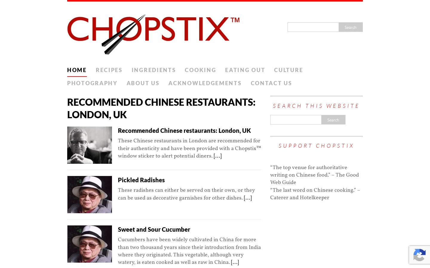 Chopstix™ Homepage screenshot