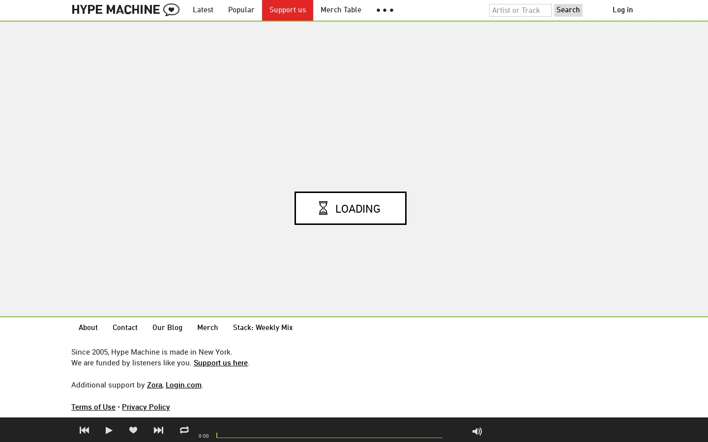 Hype Machine Homepage screenshot