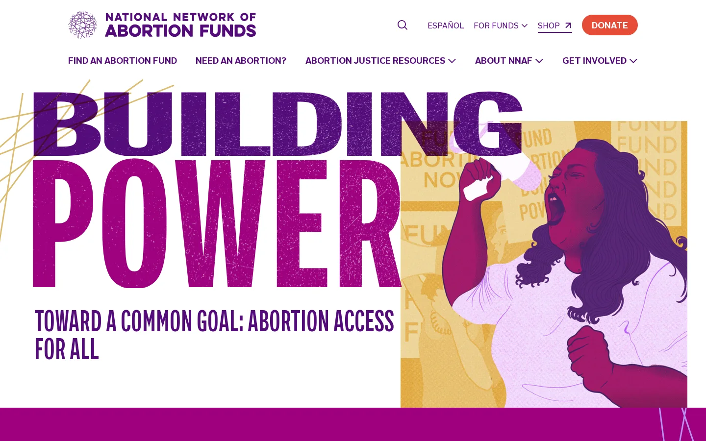 Homepage - National Network of Abortion Funds Homepage screenshot