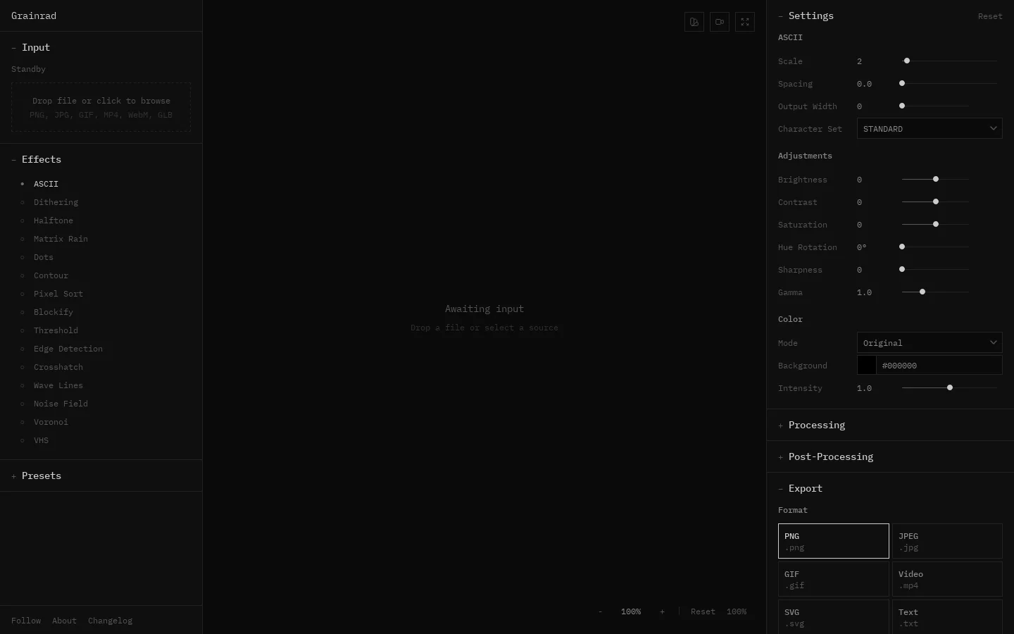 Grainrad Homepage screenshot