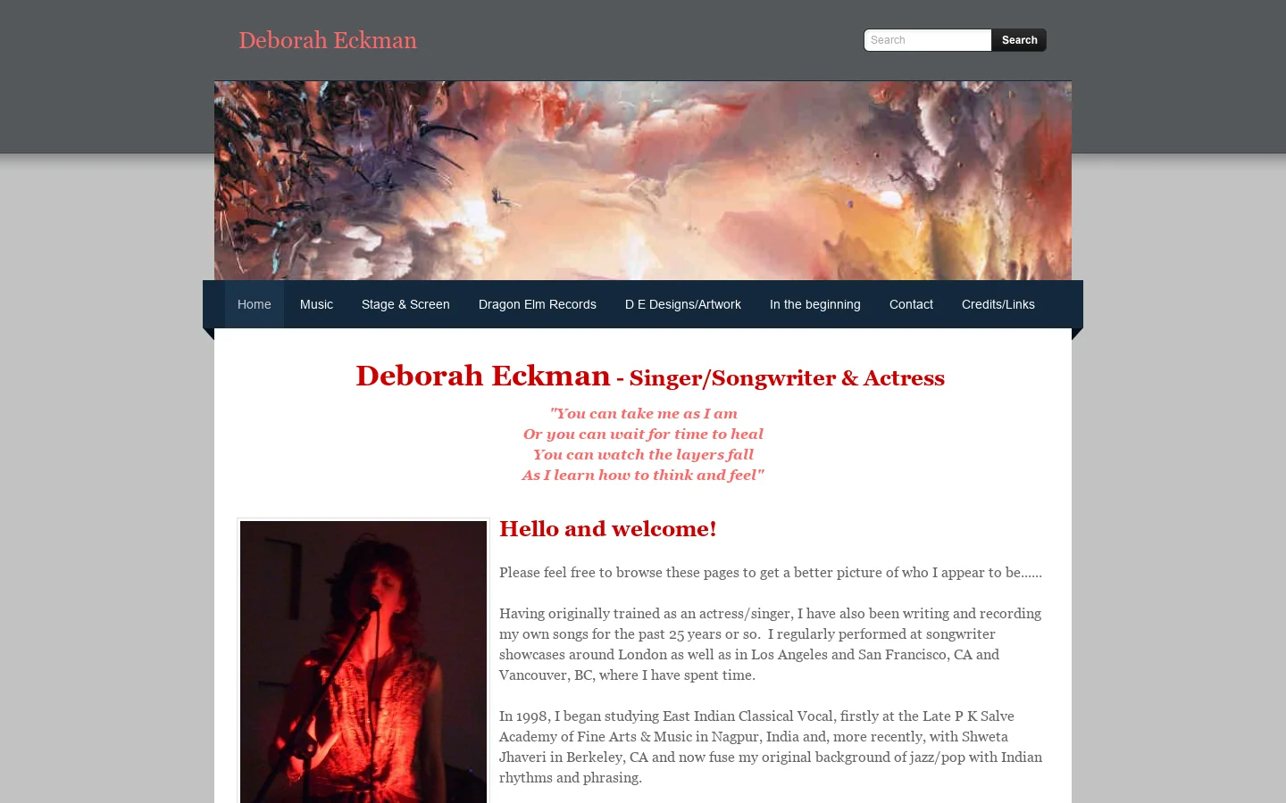 Deborah Eckman Homepage screenshot