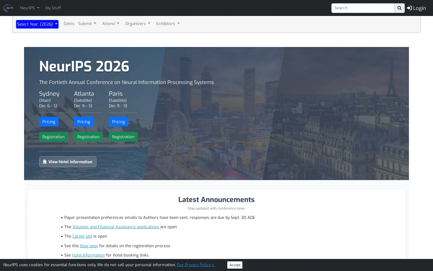 2026 Conference Homepage screenshot