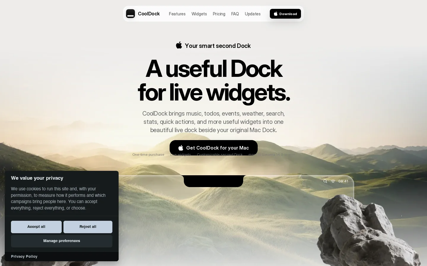 CoolDock Homepage screenshot