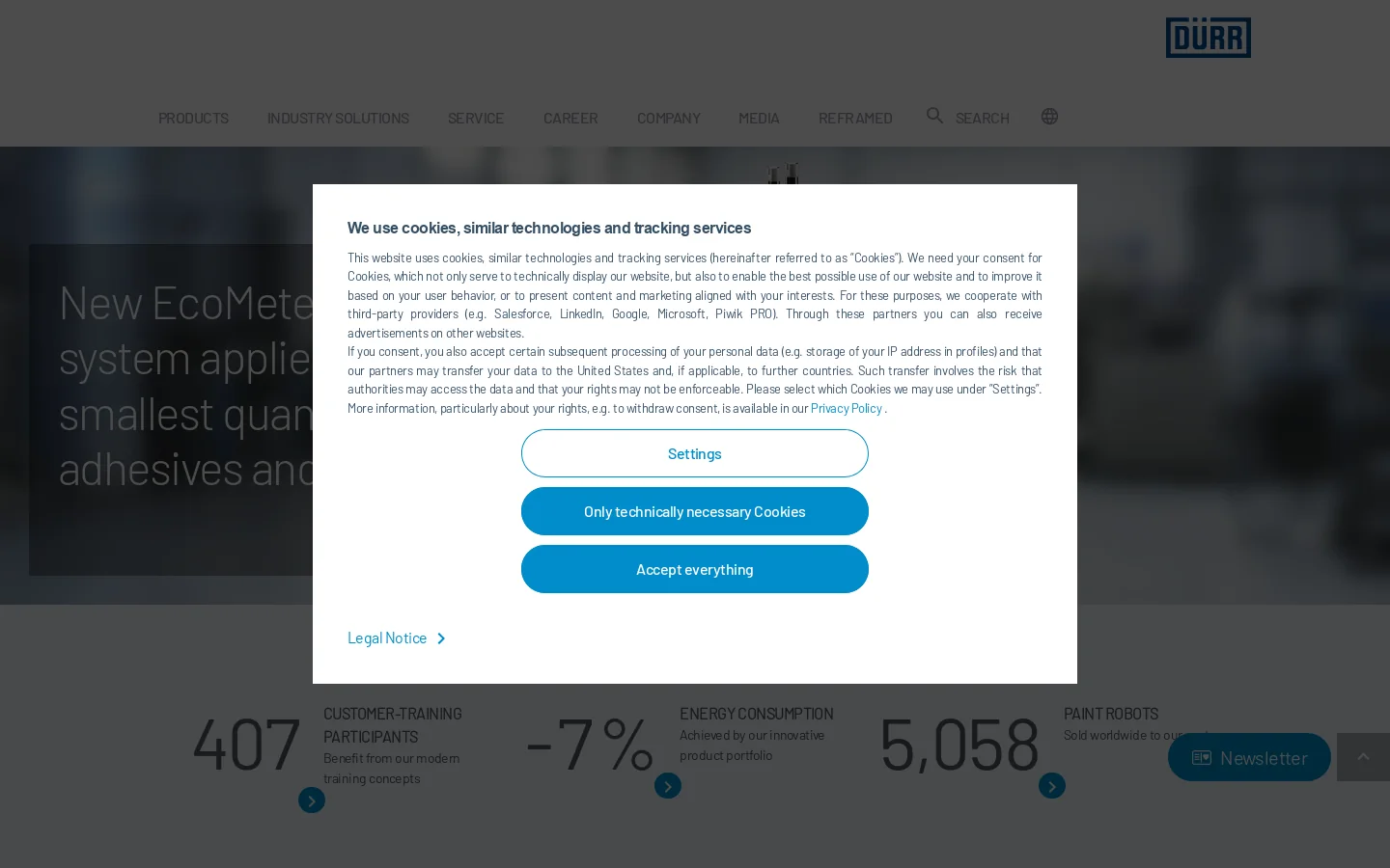 Dürr – Leading in Production Efficiency | EN - Dürr Homepage screenshot