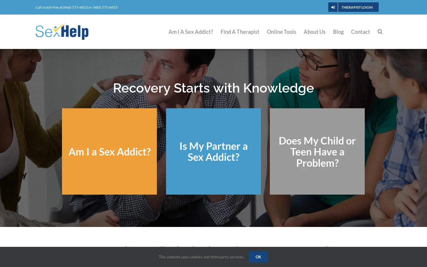 SexHelp.com Homepage screenshot