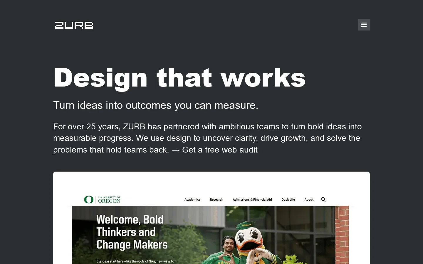 ZURB Homepage screenshot