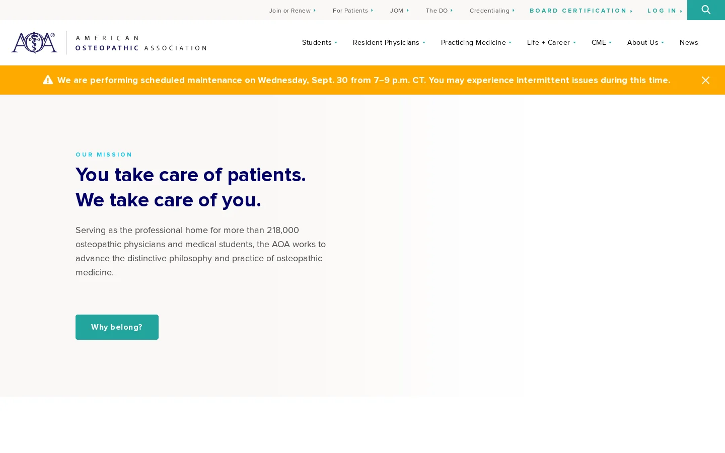 American Osteopathic Association | AOA Homepage screenshot