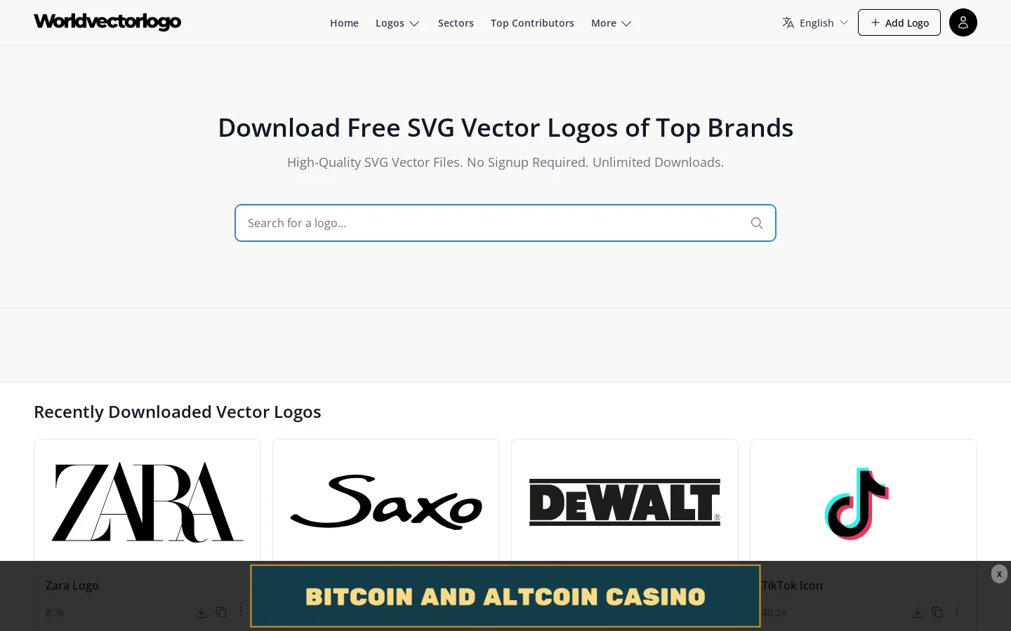 Worldvectorlogo Homepage screenshot