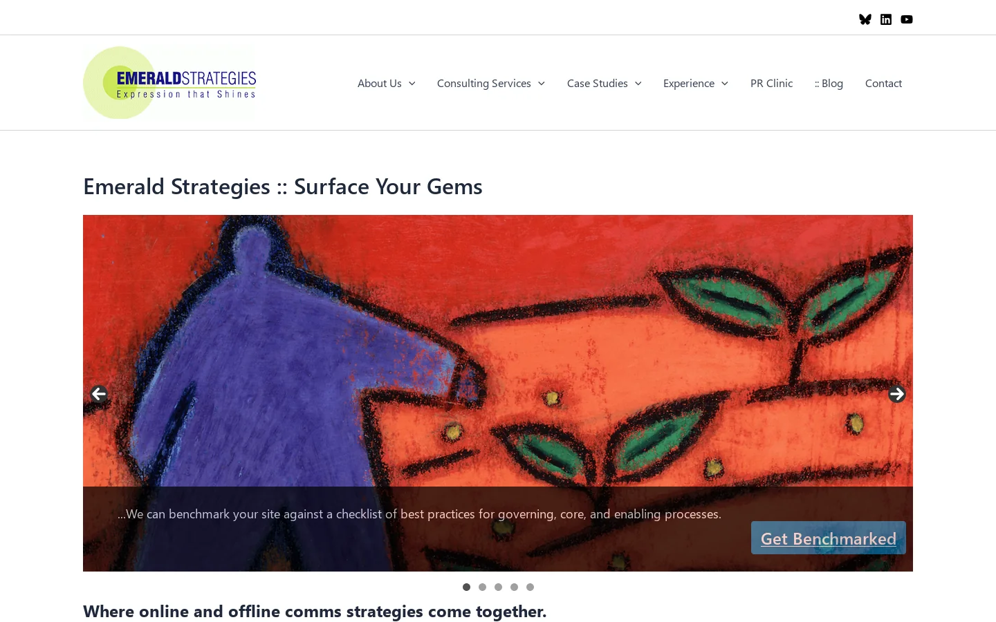 Emerald Strategies Homepage screenshot