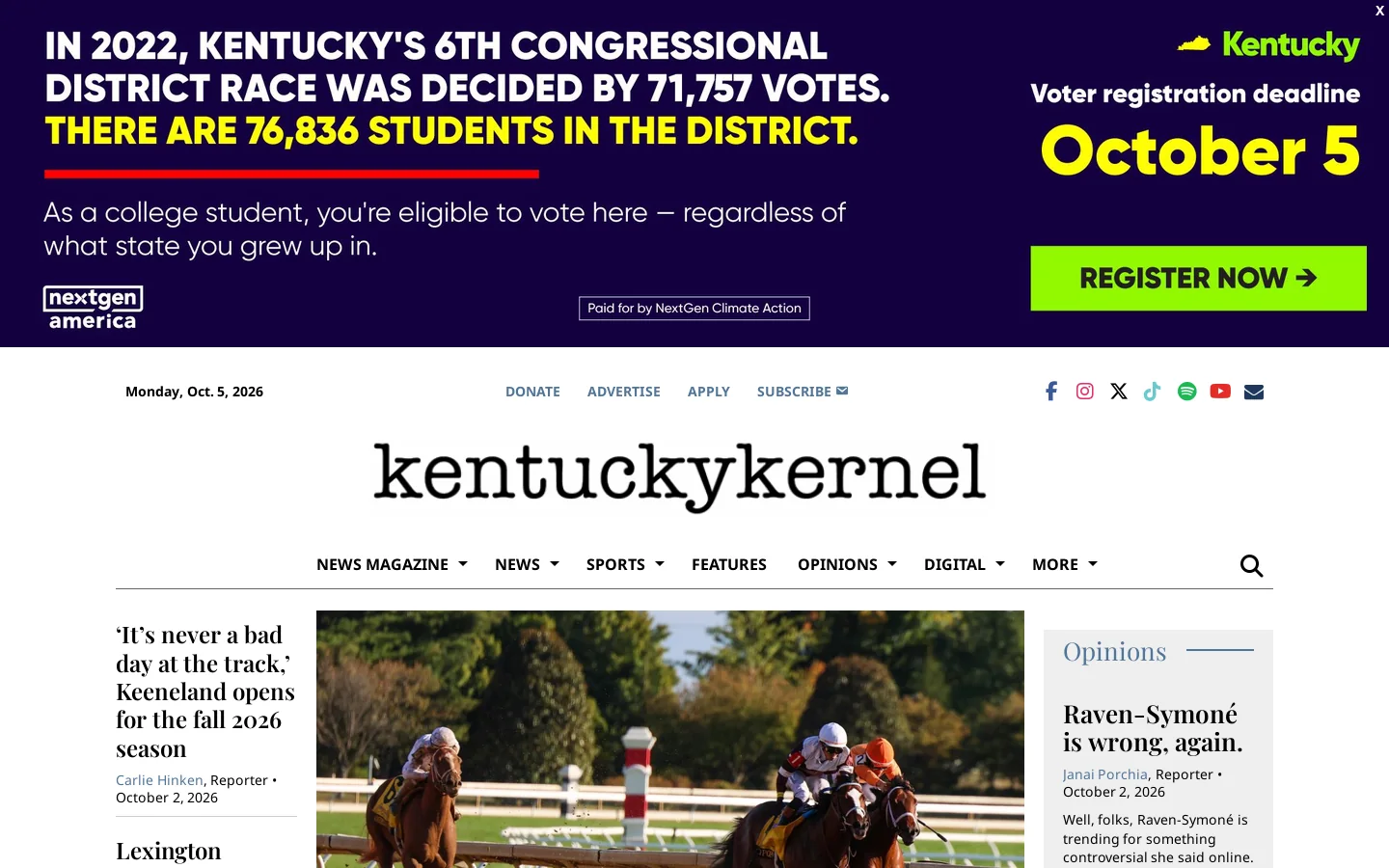 Kentucky Kernel – The Student News Site of University of Kentucky Homepage screenshot