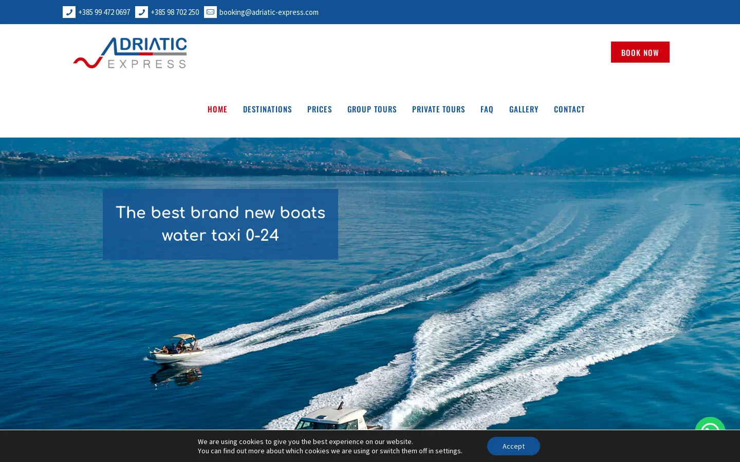 Adriatic Express Homepage screenshot