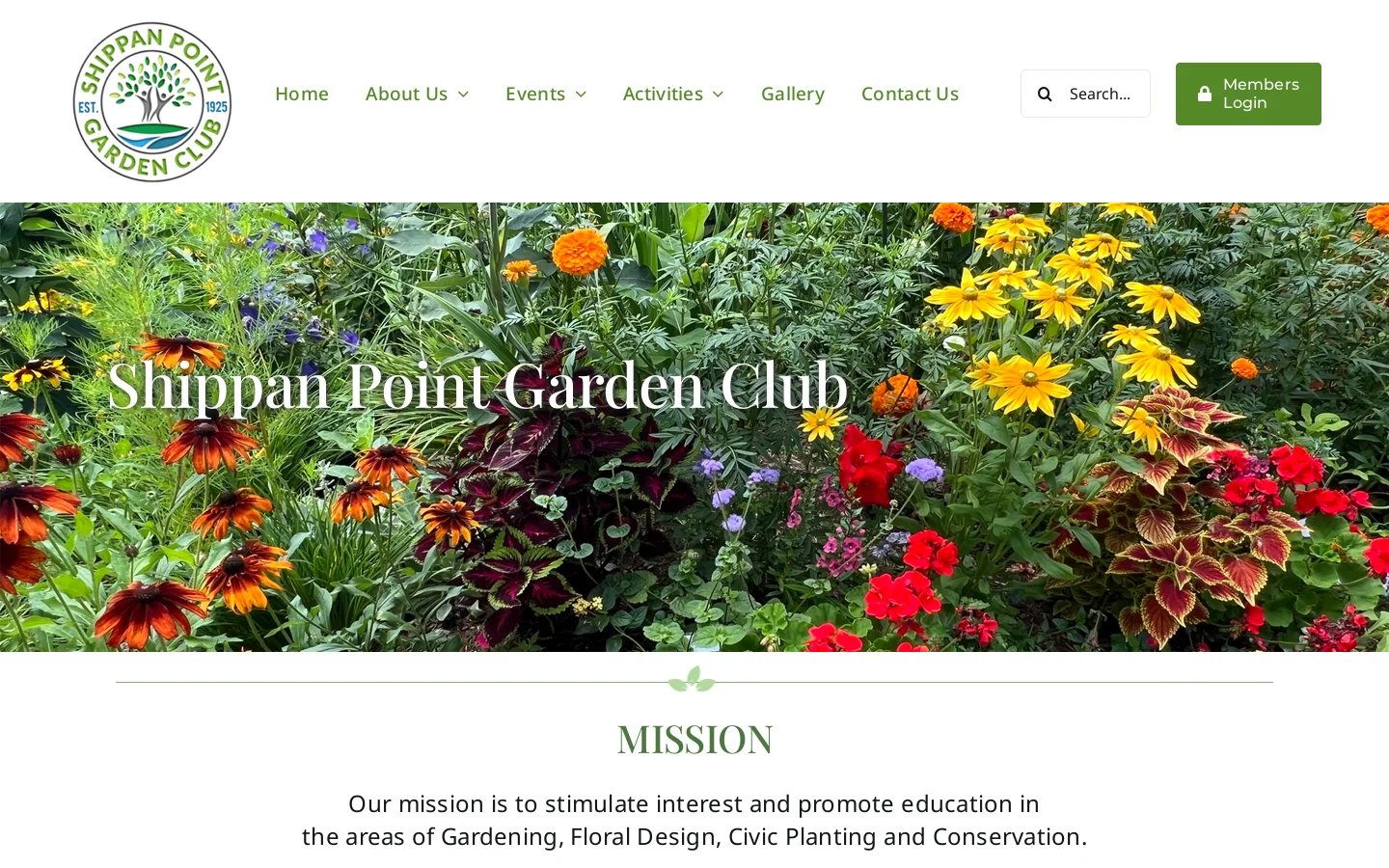 Shippan Point Garden Club Homepage screenshot