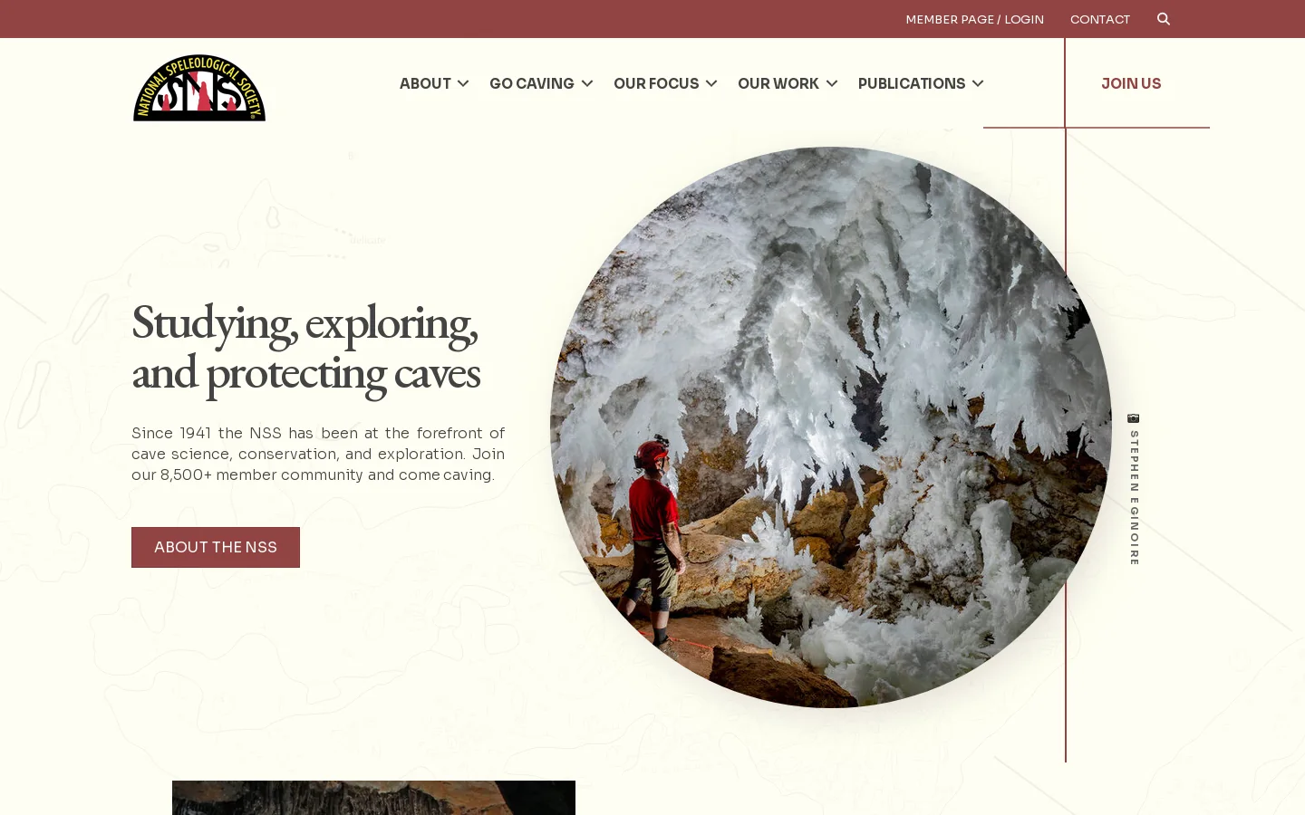 Home - National Speleological Society Homepage screenshot