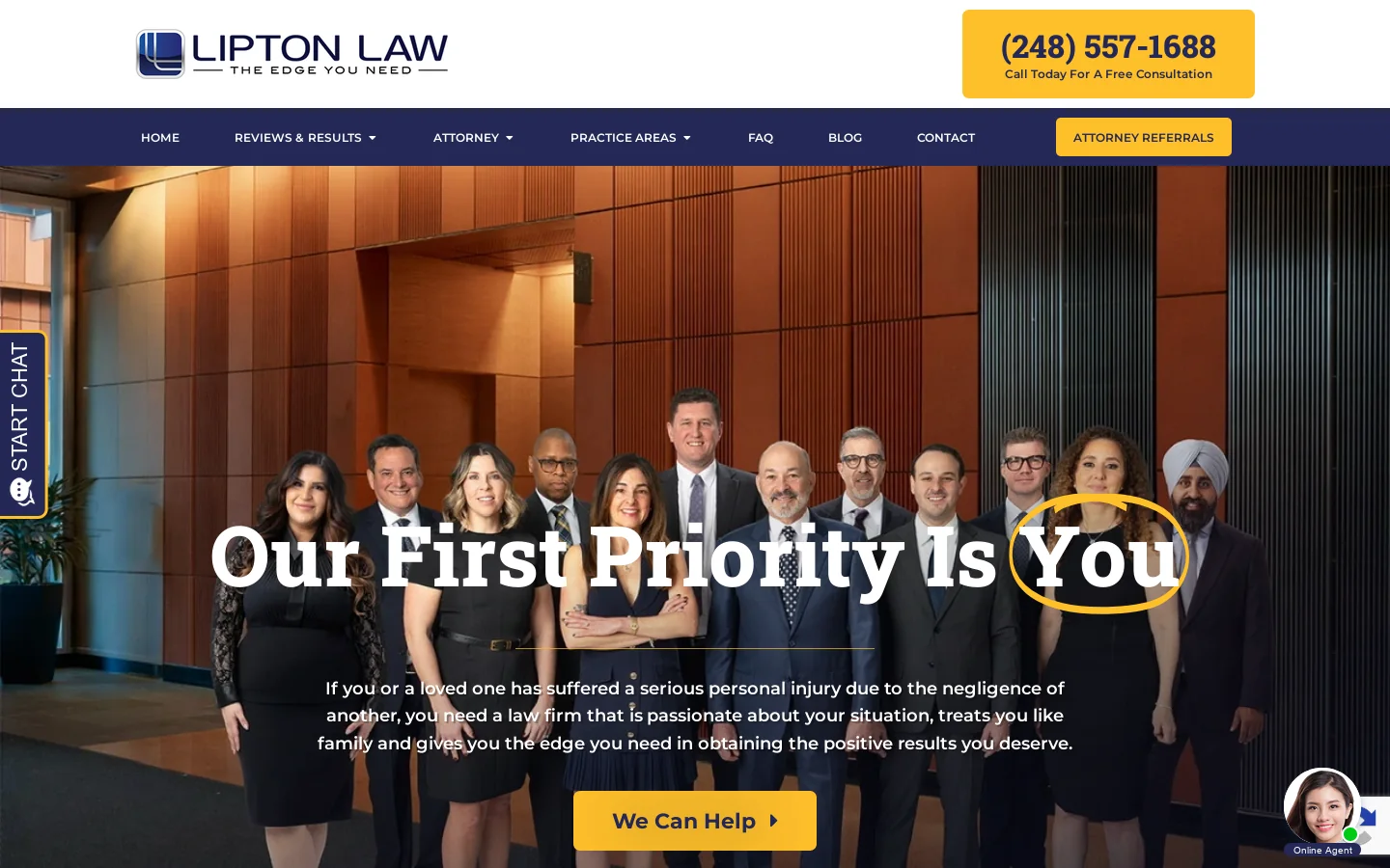 Michigan Injury Lawyers | Personal Injury & Medical Malpractice Homepage screenshot