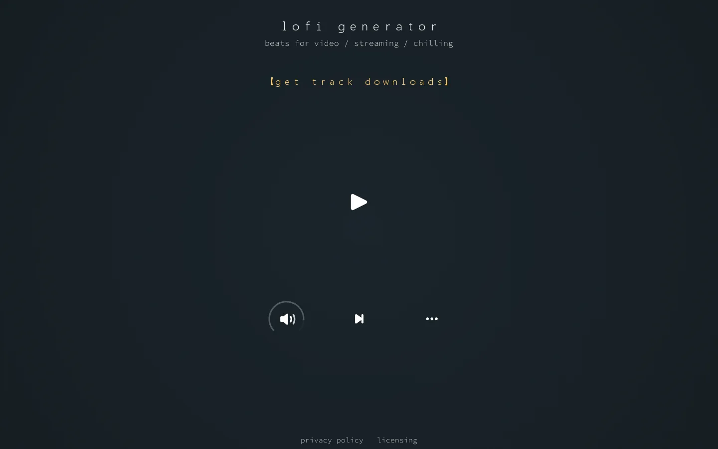 lofi generator Homepage screenshot