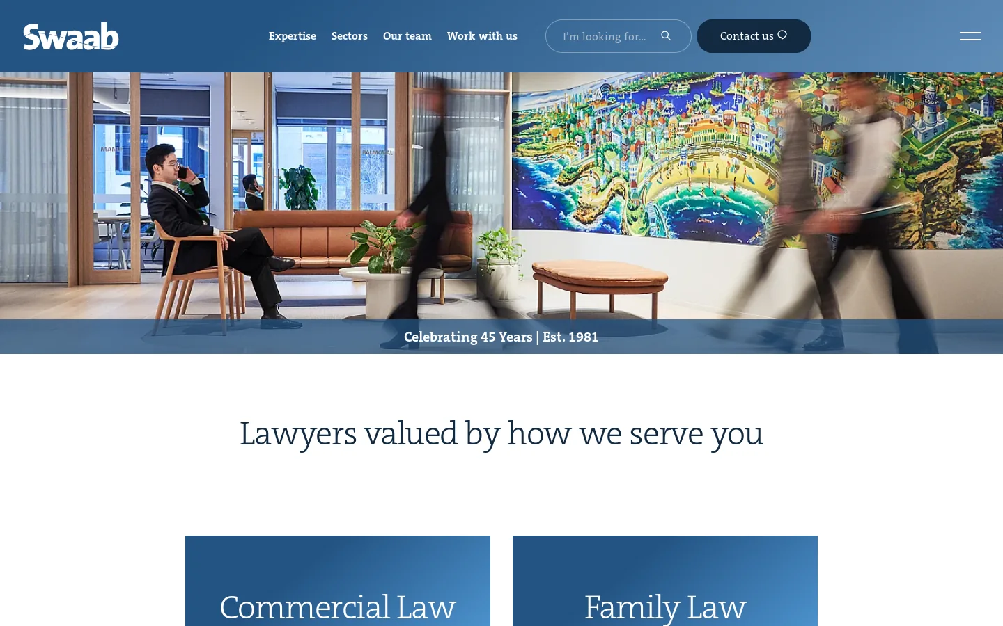 Swaab Homepage screenshot