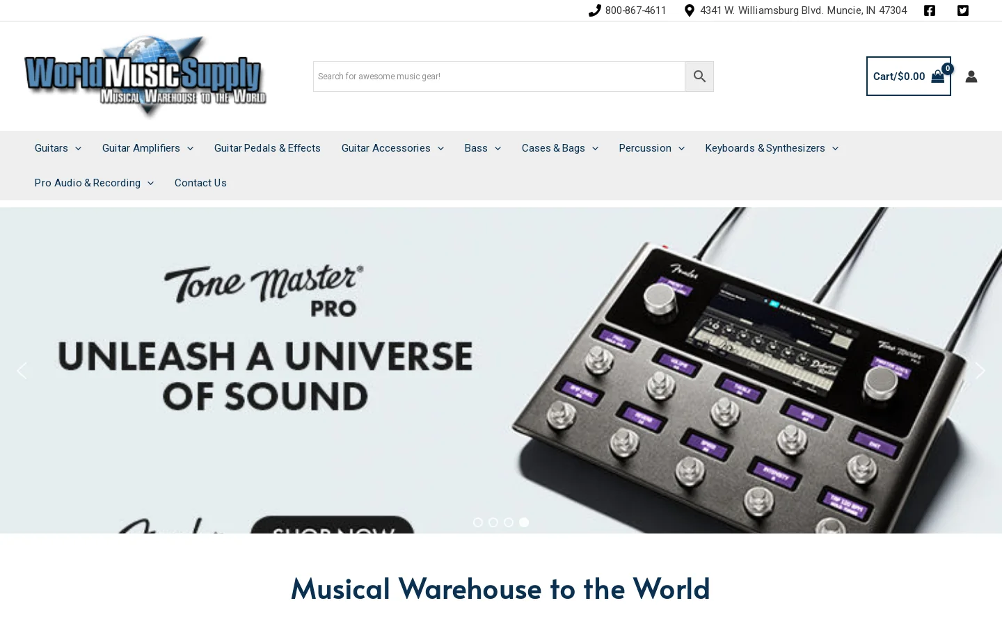World Music Supply Homepage screenshot