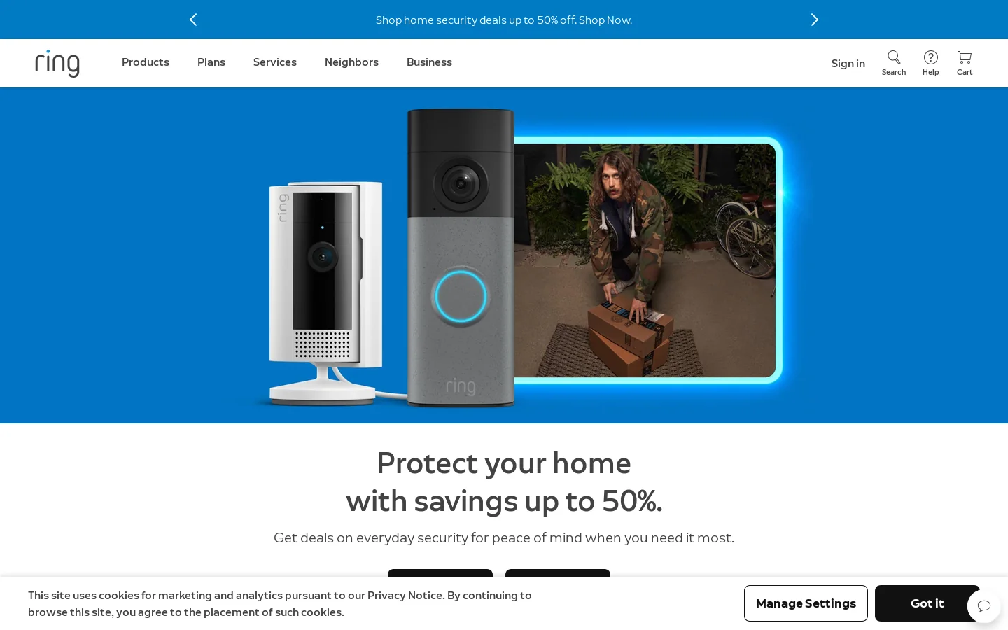 Ring Homepage screenshot
