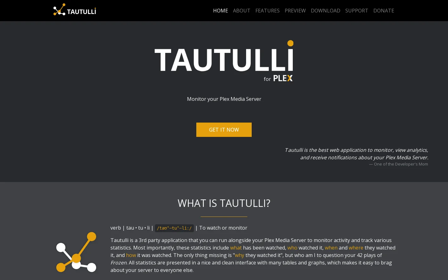Tautulli Homepage screenshot
