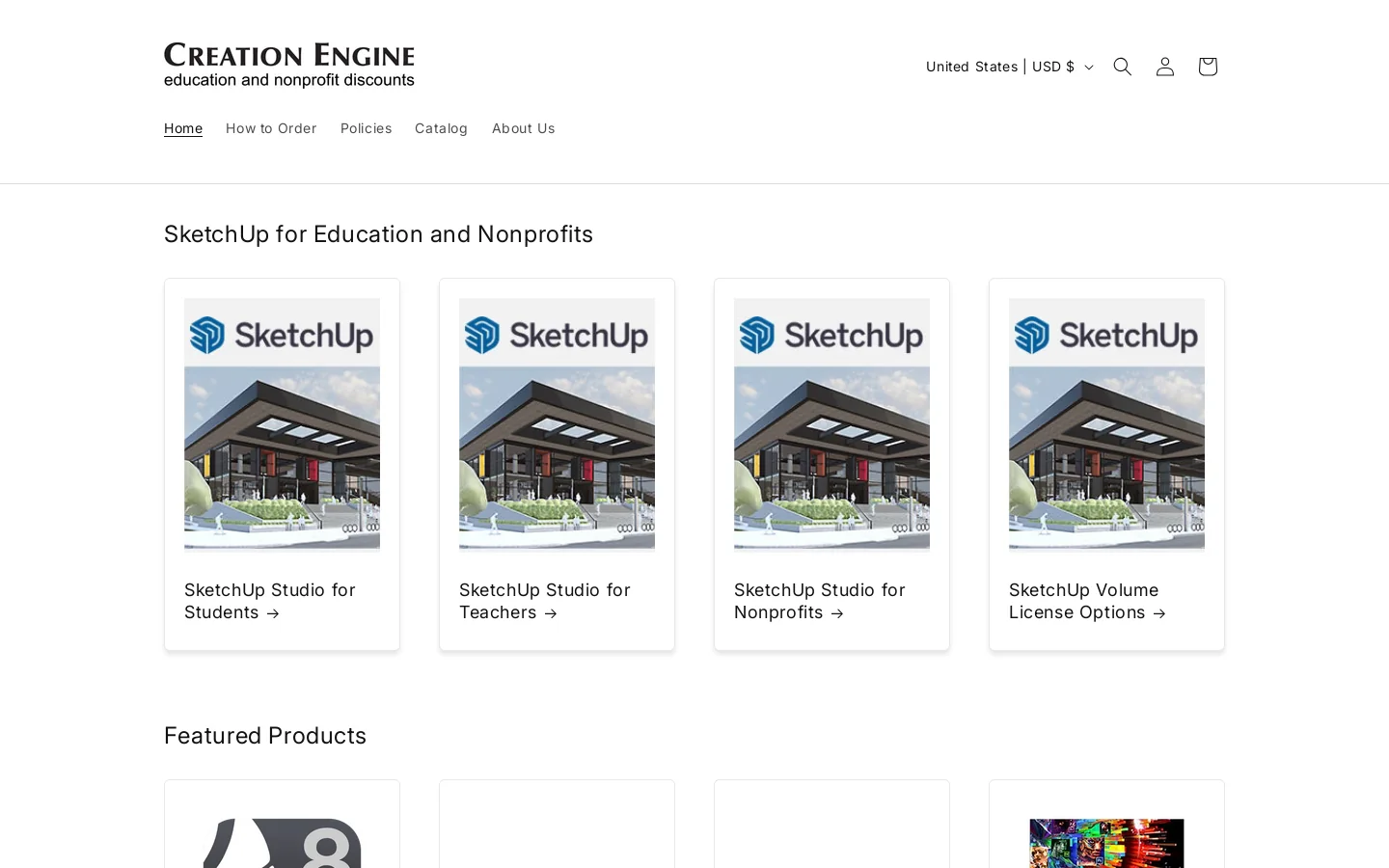 Creation Engine Homepage screenshot