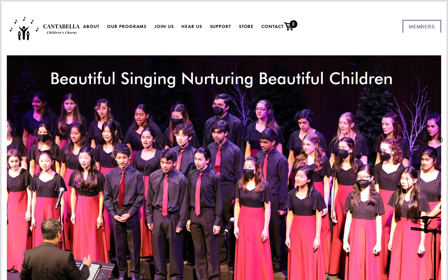 Cantabella Children's Chorus Homepage screenshot