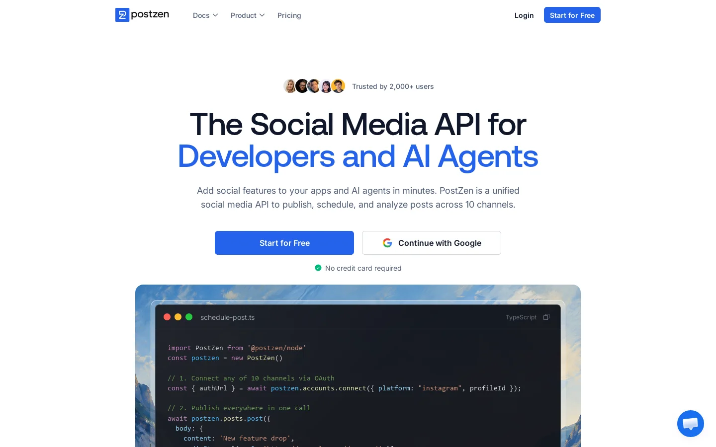 PostZen Homepage screenshot
