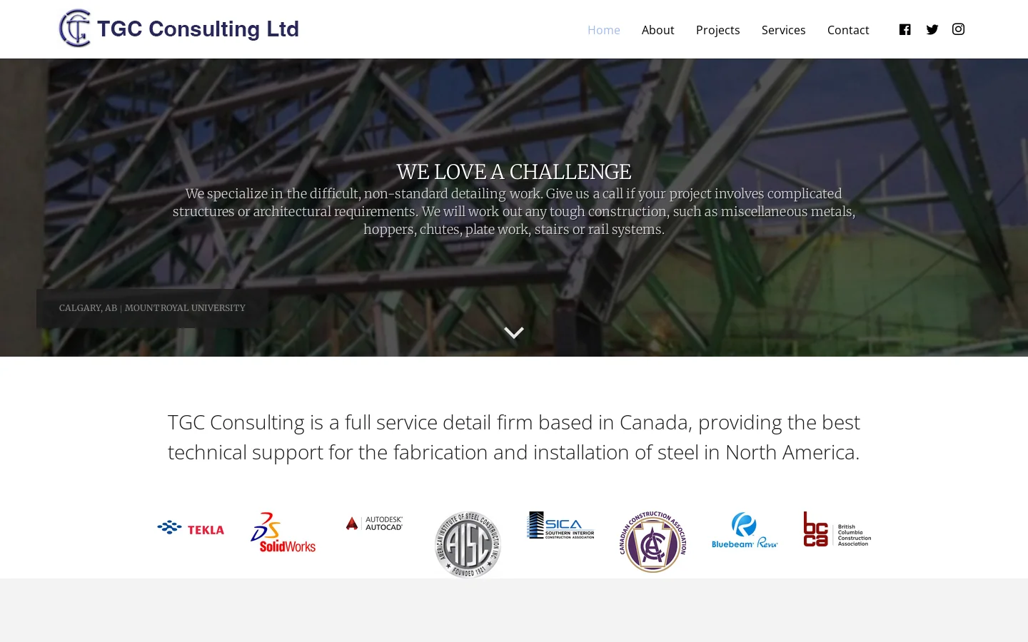 TGC Consulting Homepage screenshot