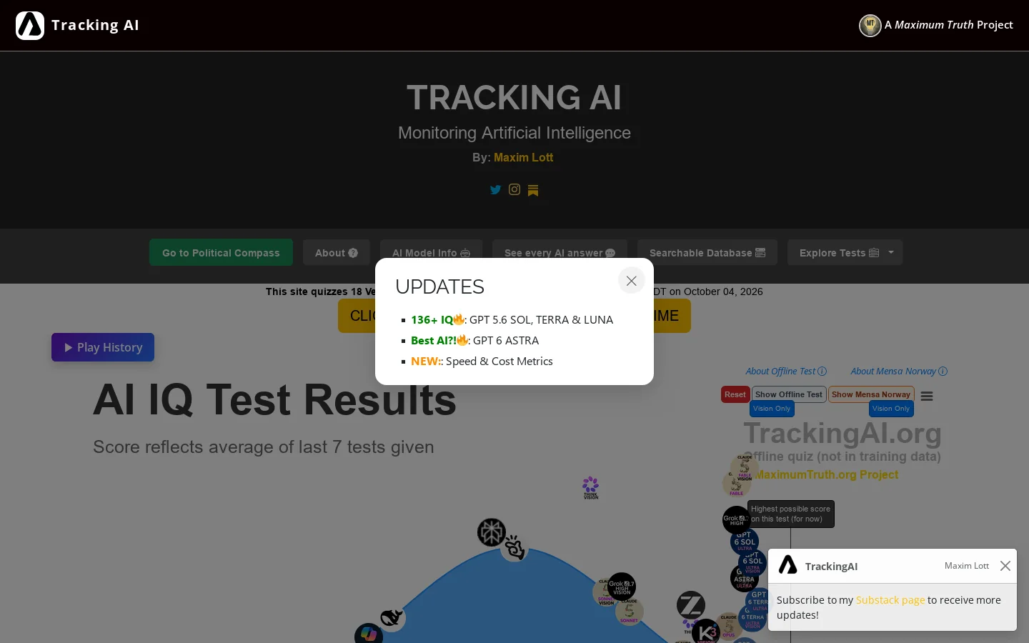 Tracking AI Homepage screenshot