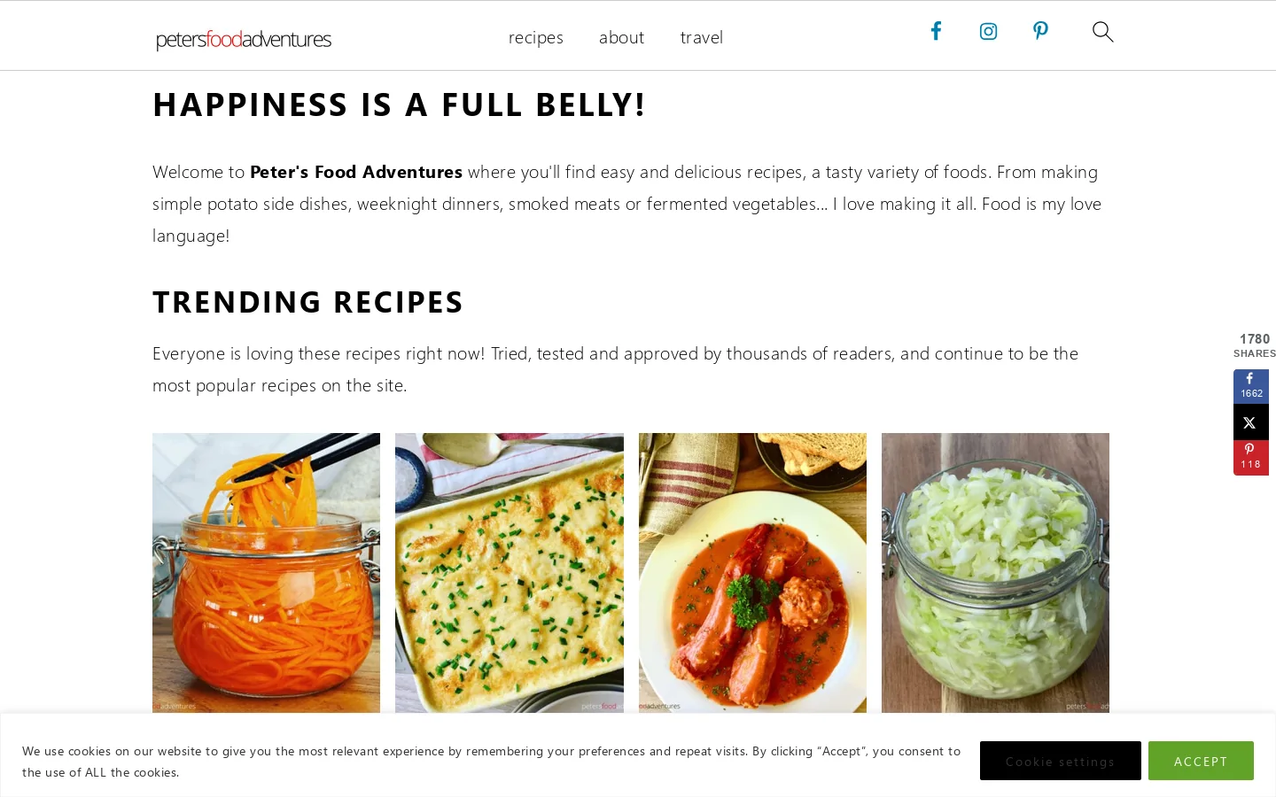 Peter's Food Adventures Homepage screenshot