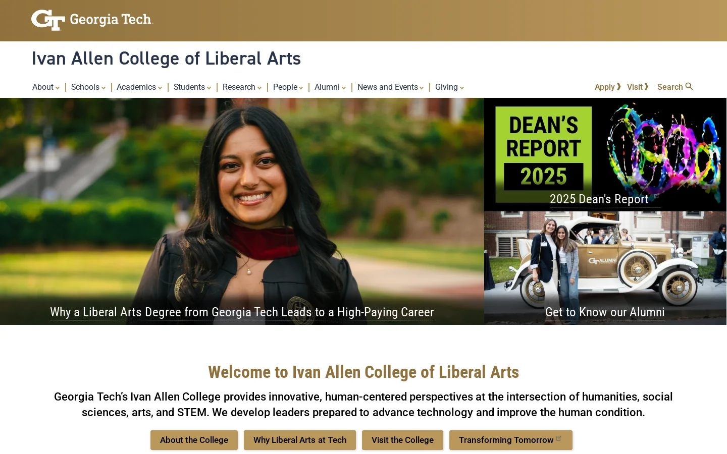 Ivan Allen College of Liberal Arts - Georgia Tech - Atlanta, GA Homepage screenshot