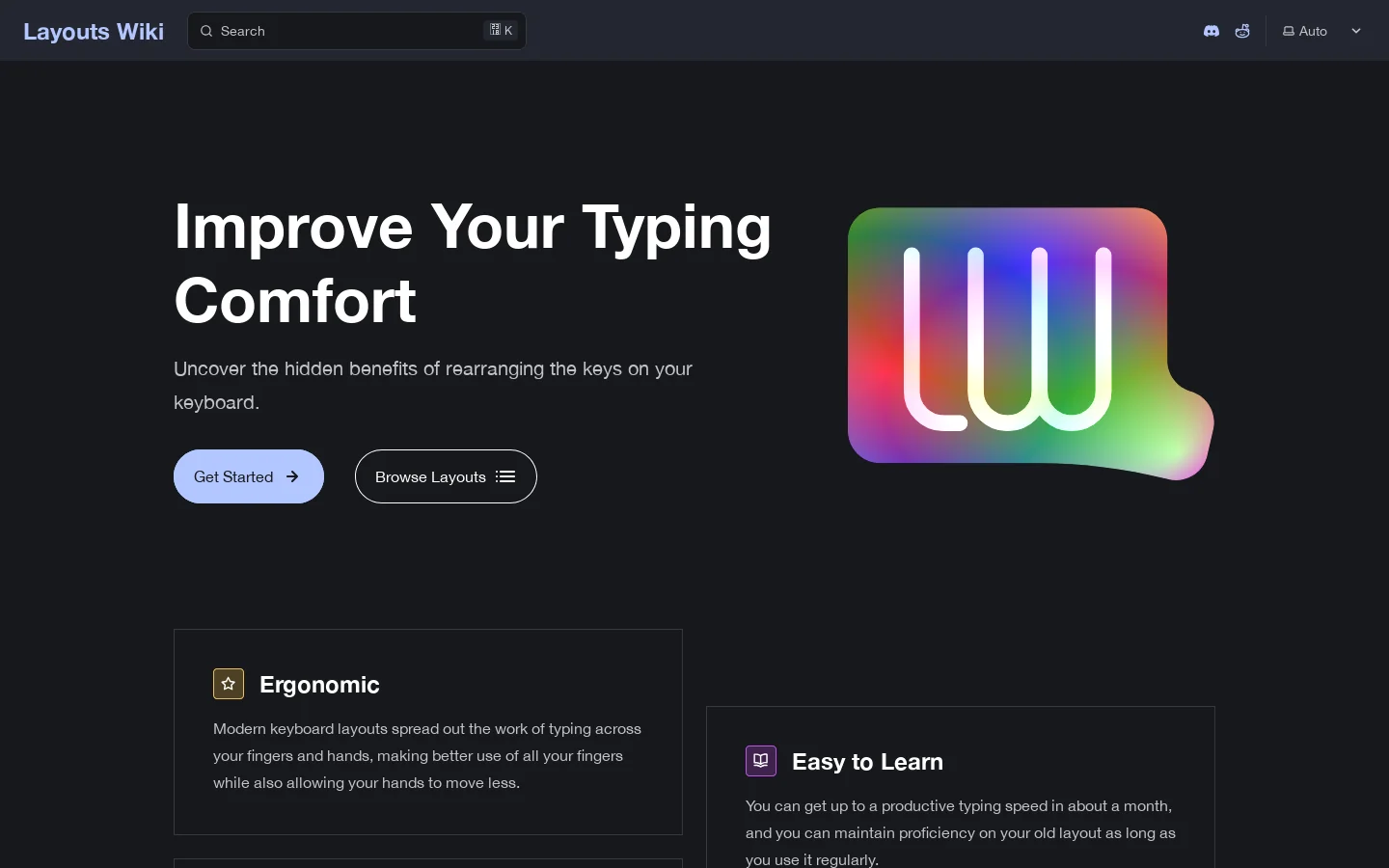 Layouts Wiki Homepage screenshot