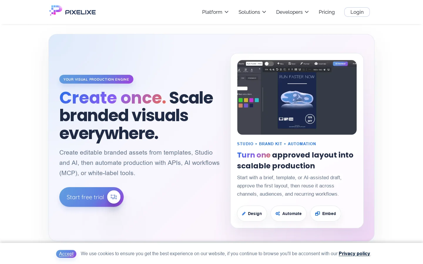 Pixelixe Homepage screenshot