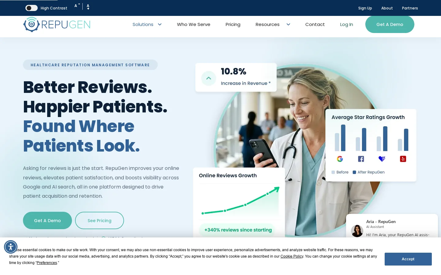 RepuGen Homepage screenshot
