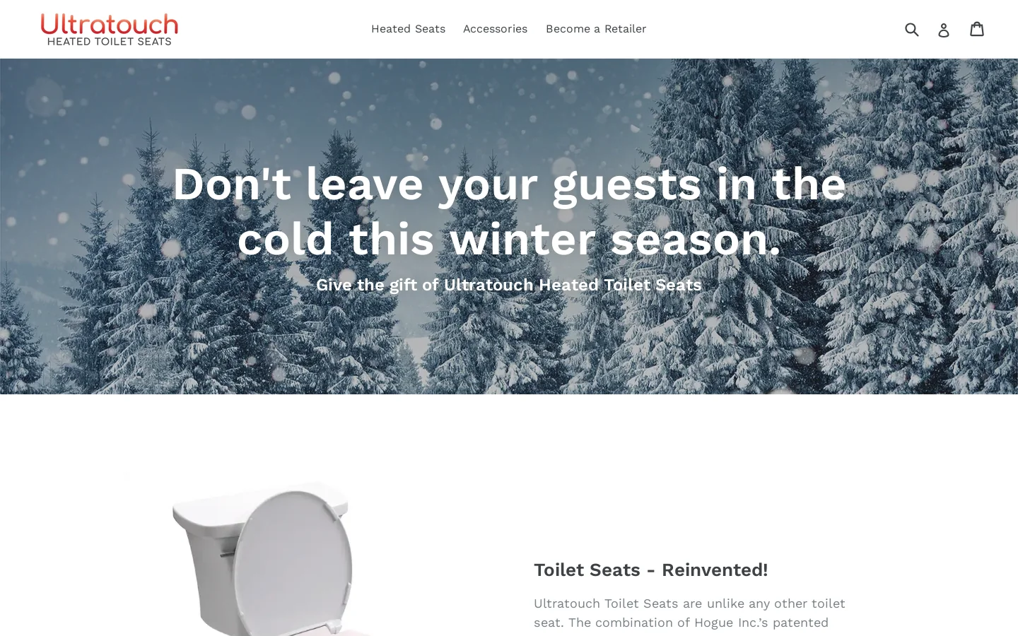 Ultratouch Heated Toilet Seats - Comfort Touch™ Toilet Seat Available! – Ultratouch Toilet Seats Homepage screenshot