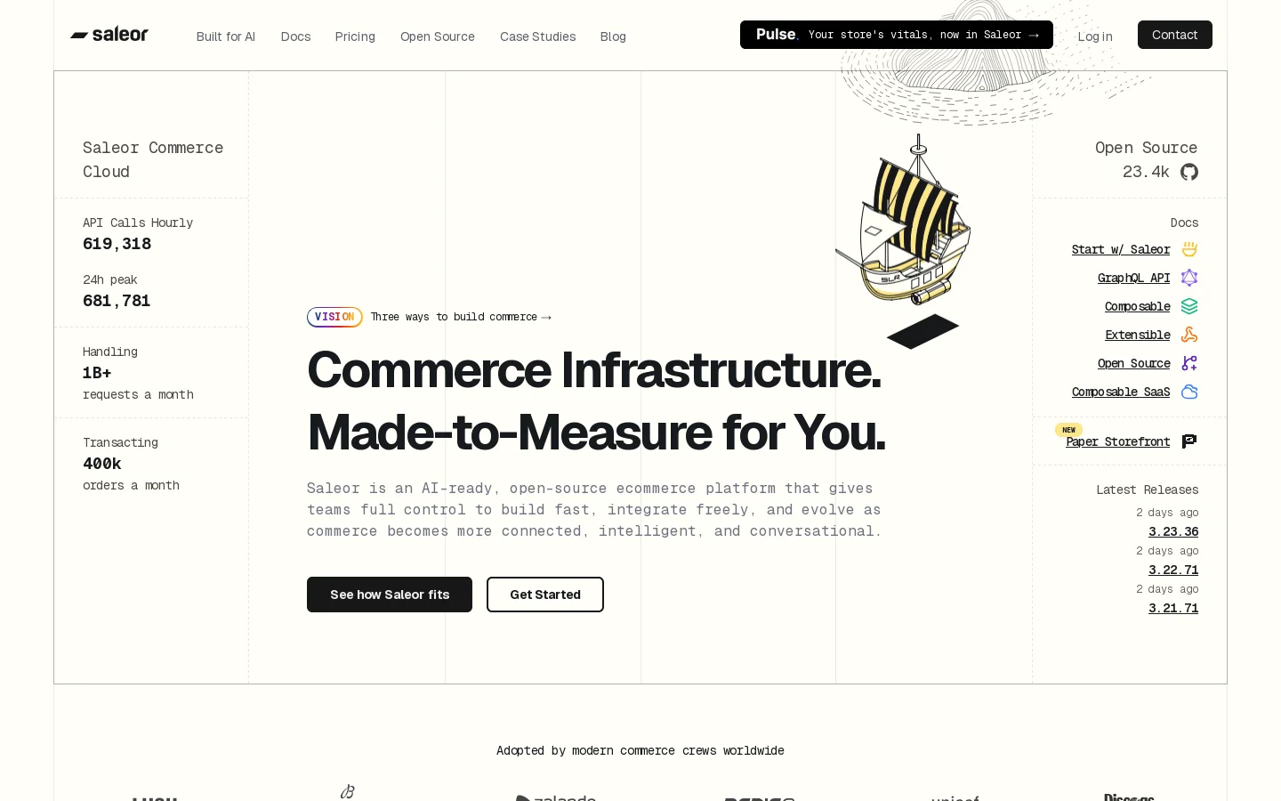 Saleor Homepage screenshot