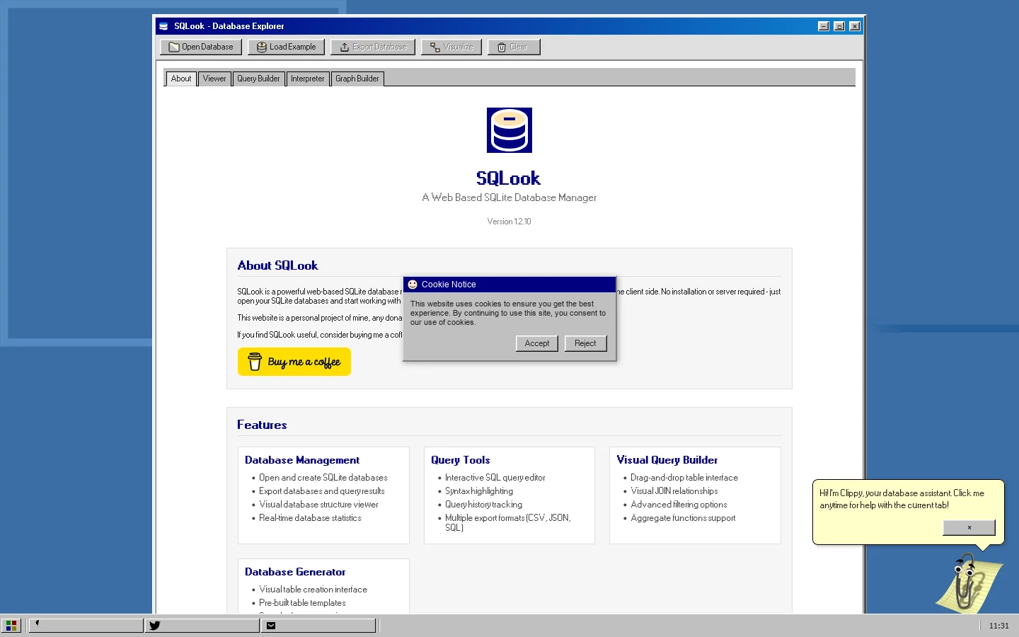SQLook Homepage screenshot