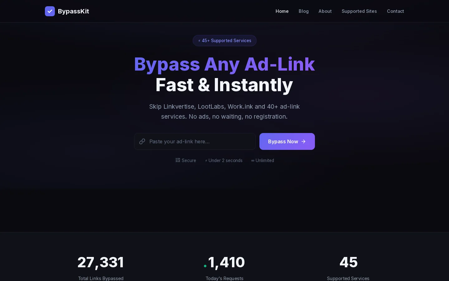 BypassKit Homepage screenshot