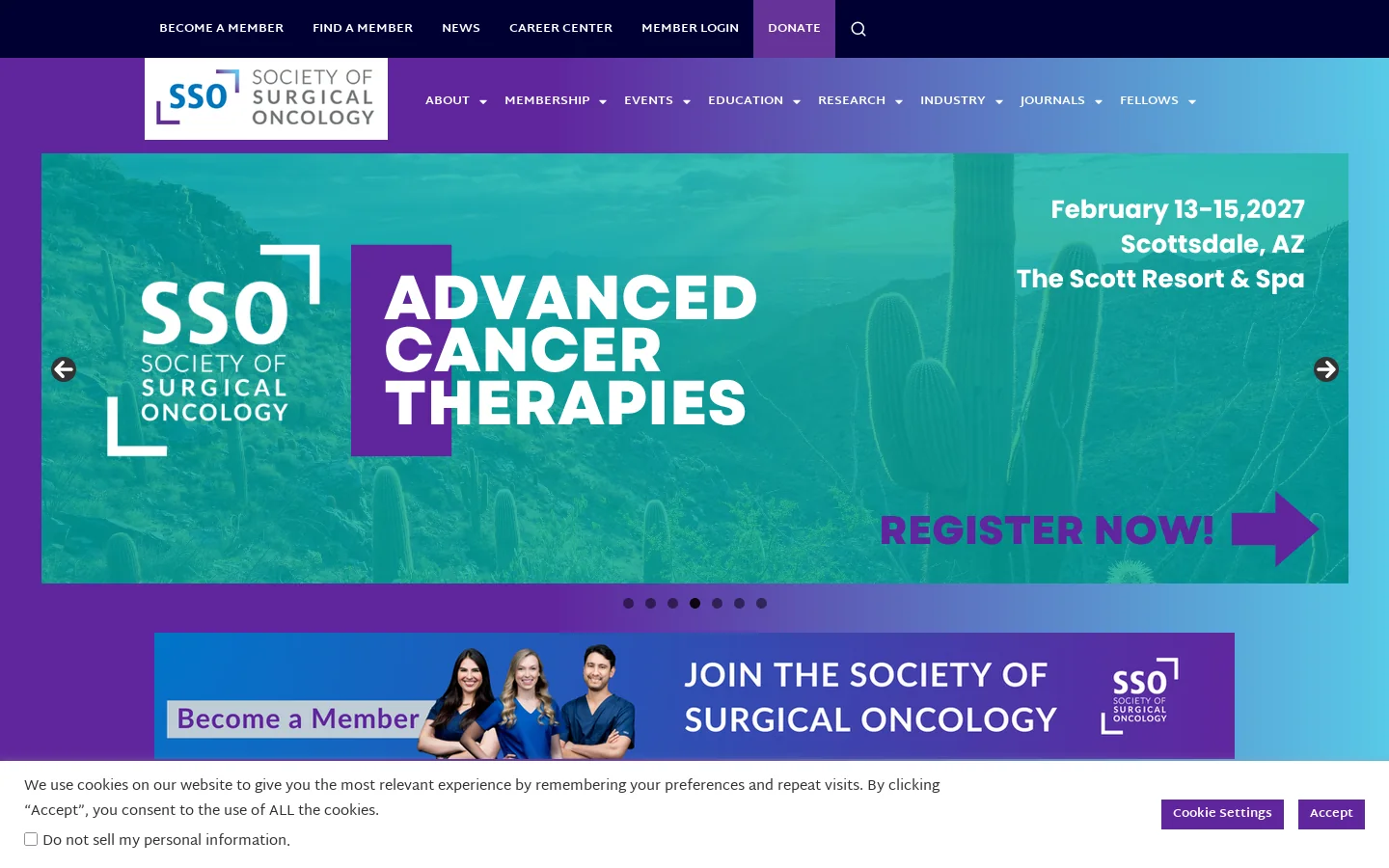 Society of Surgical Oncology Homepage screenshot