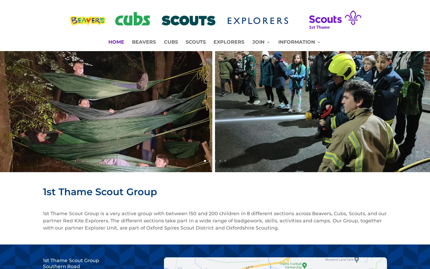 Home - 1st Thame Scout Group Homepage screenshot