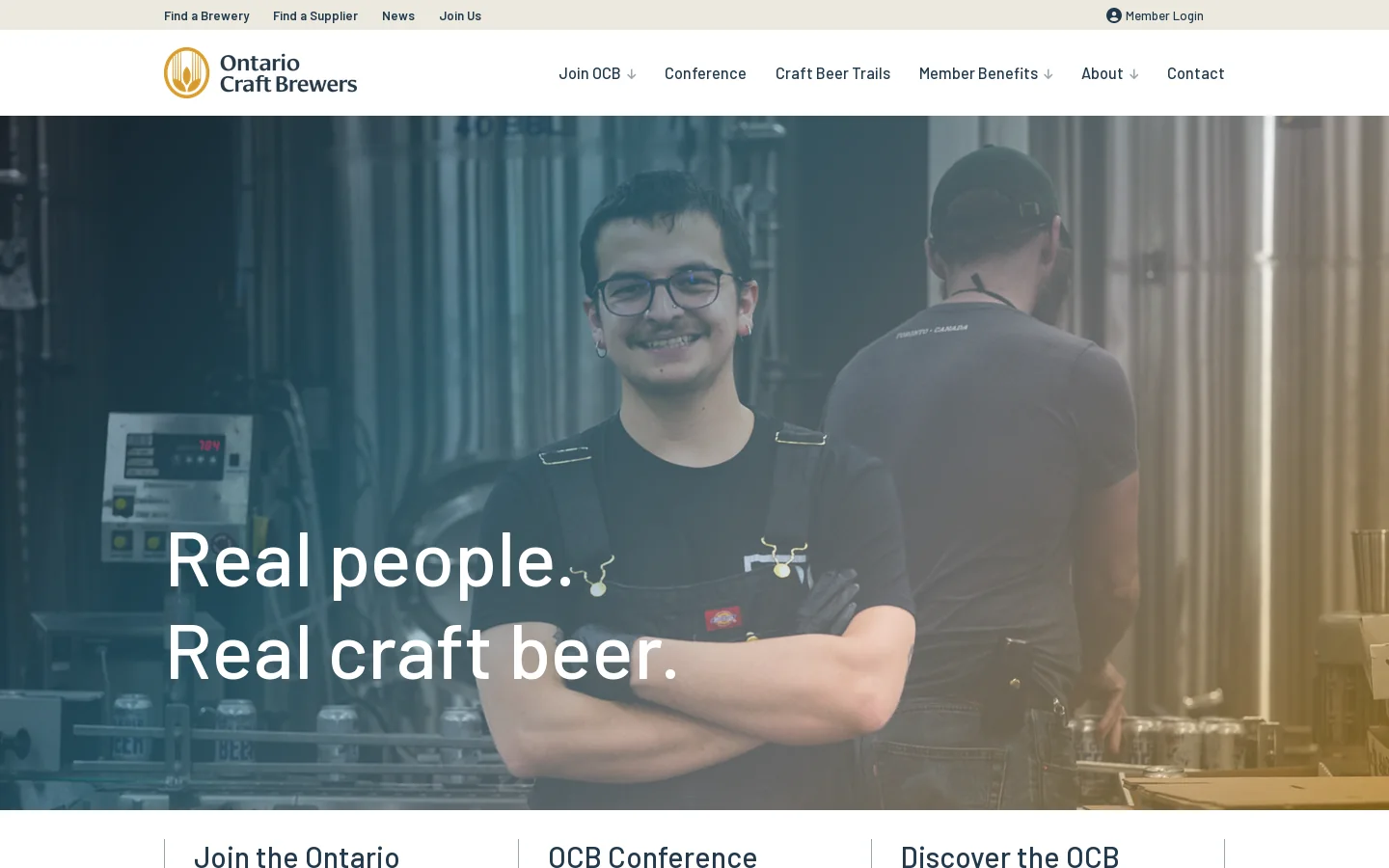 Ontario Craft Brewers Homepage screenshot