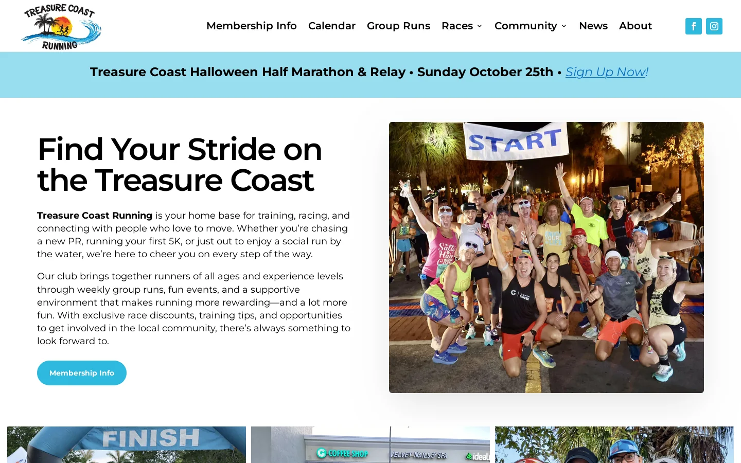 Home of Treasure Coast Running: Your Training Hub Homepage screenshot