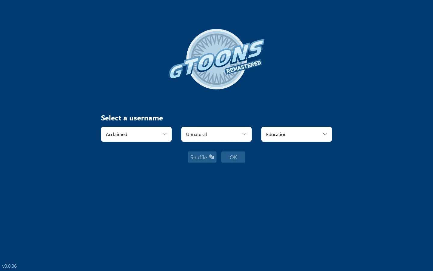gTOONS Remastered Homepage screenshot