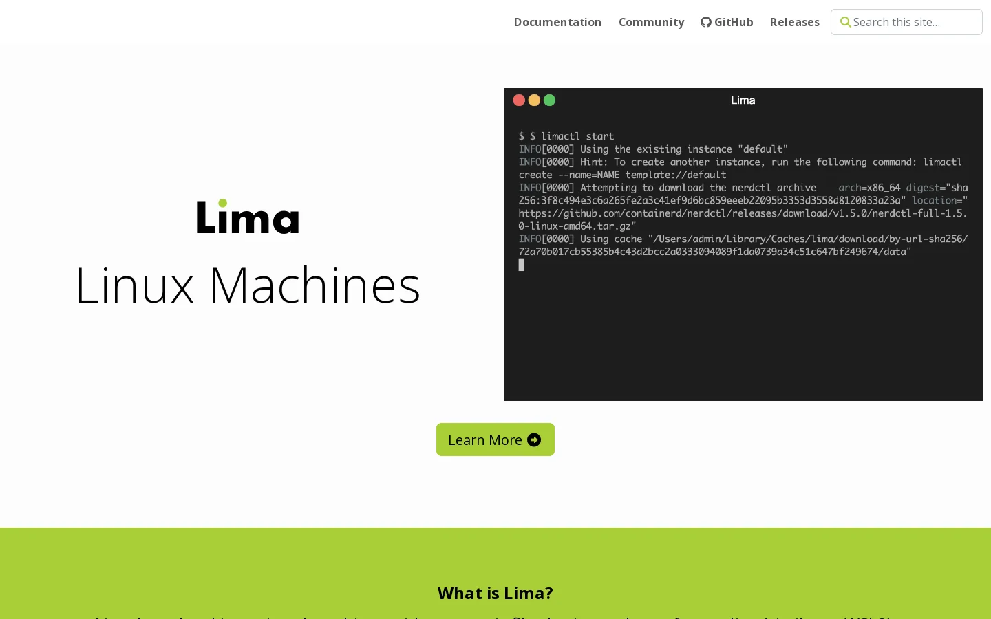 Lima Homepage screenshot