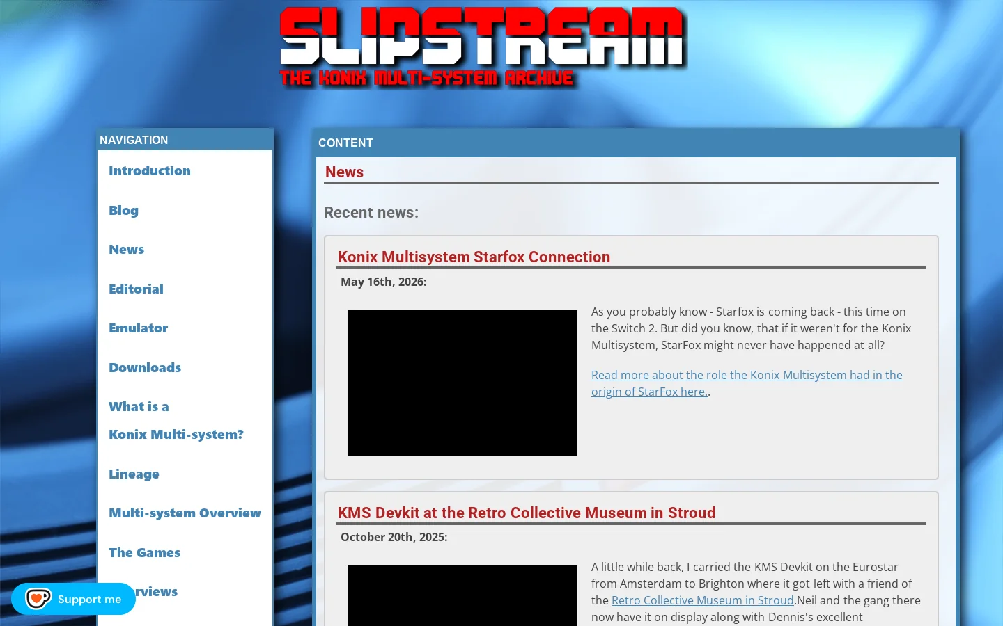 Slipstream: The Konix Multi-system Archive Homepage screenshot