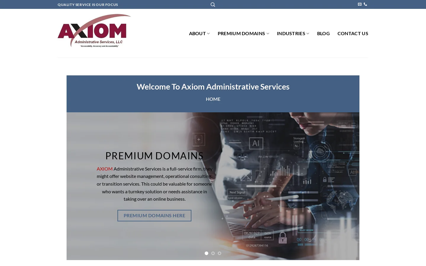 Welcome To Axiom Administrative Services - Axiom Administrative Services Homepage screenshot