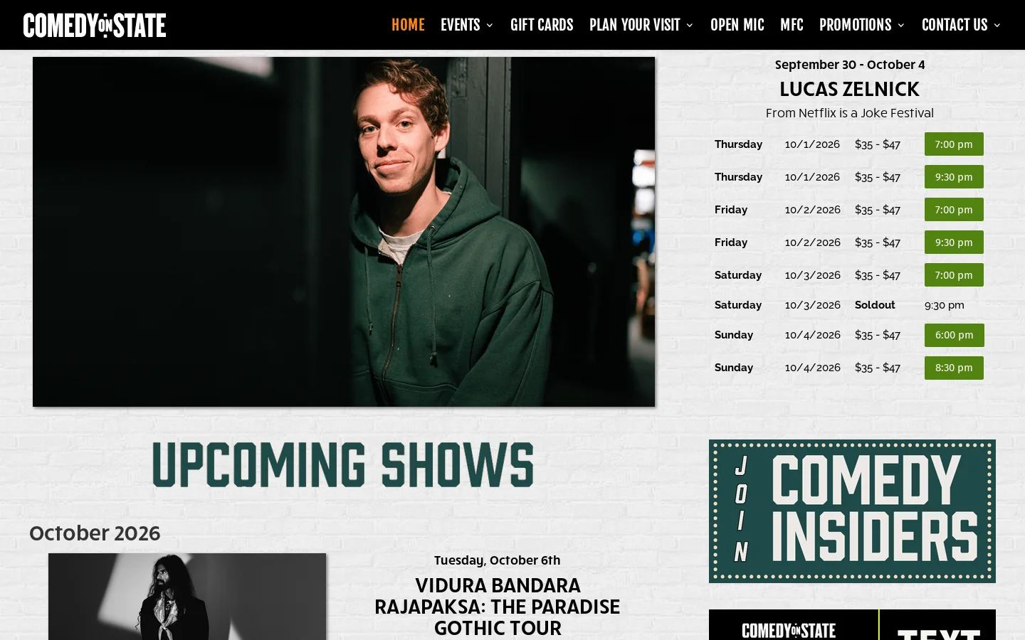 Comedy on State | Madison's Local Comedy Club – Birthday party, bachelorette party or just to party! Homepage screenshot