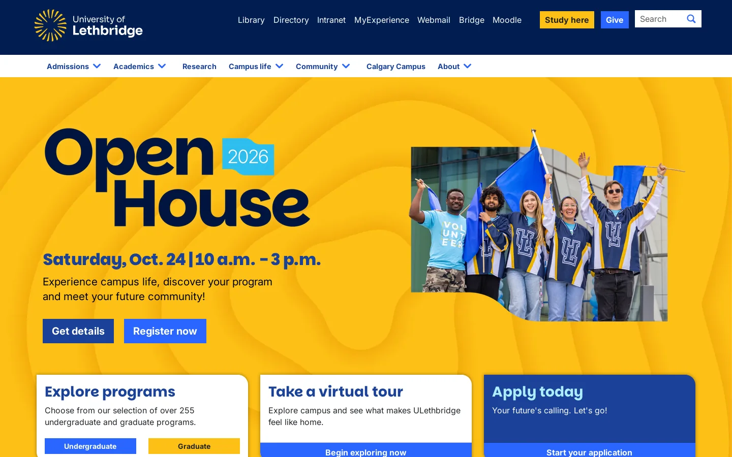 Welcome to the University of Lethbridge | University of Lethbridge Homepage screenshot