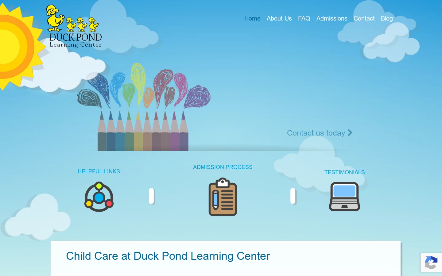 Duck Pond Learning Center Homepage screenshot